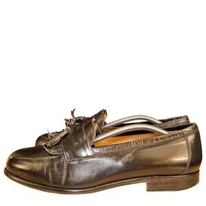 Mezlan Santander Black Leather Tassel Loafer Dress Shoes Men's Size 9 Vintage